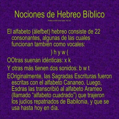 Nociones de hebreo bíblico