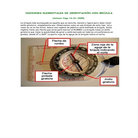 Nociones elementales de orientación con brújula