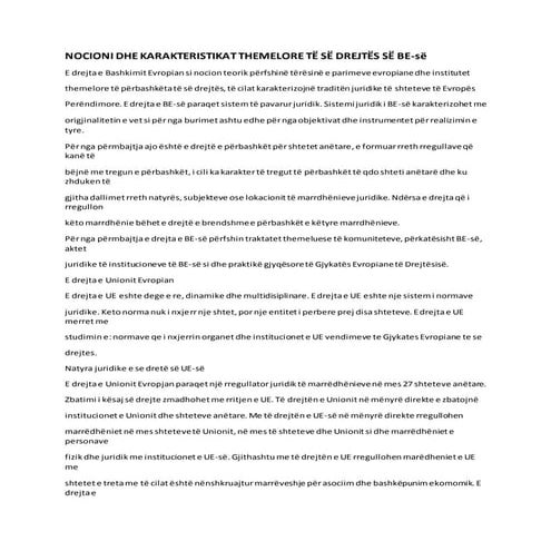Nocioni dhe Karakteristikat Themelore të së Drejtës së BE 