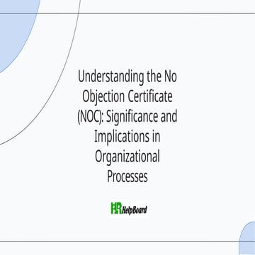 NOC Letter, No Objection Certificate (NOC)