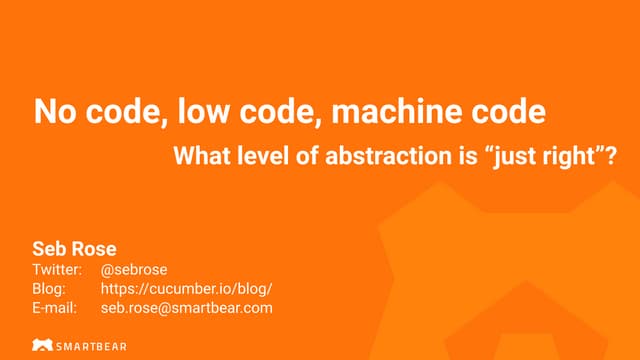 No code, low code, machine code -  Unicom 2021