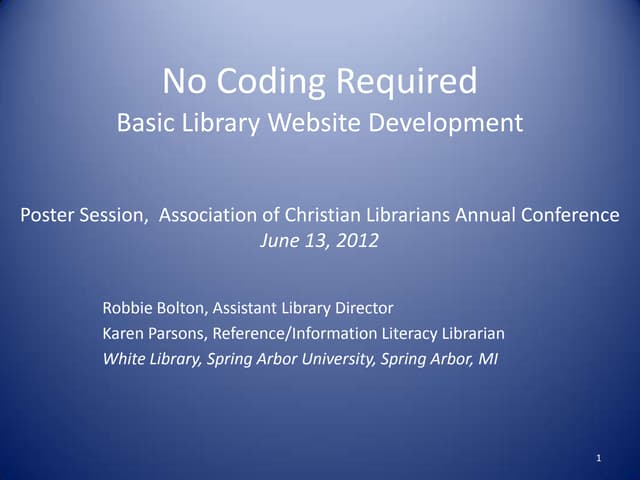 No coding required