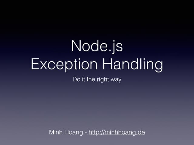 Node.js exception handling