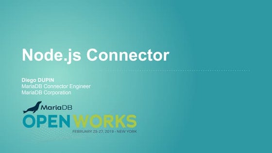 Building better Node.js applications on MariaDB