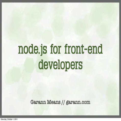 node.js for front-end developers | PDF | Web Development | Internet