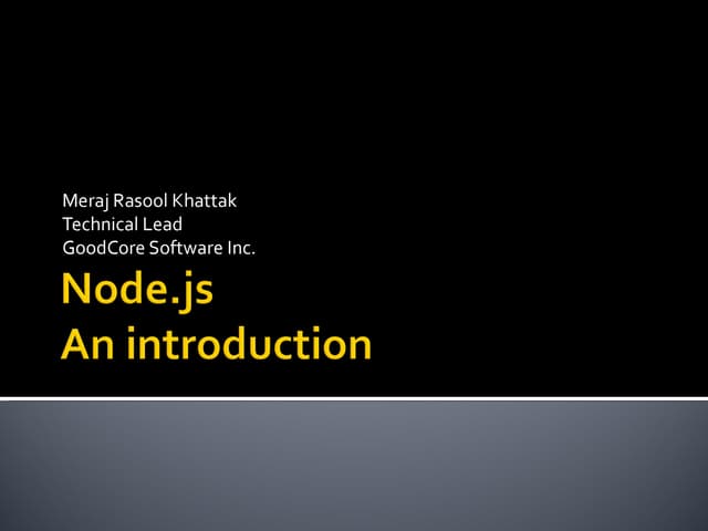 Node.js   an introduction
