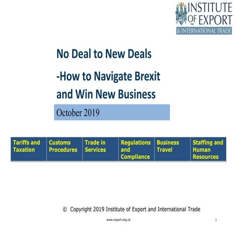 No Deal to New Deals - Institute of Export and International Trade