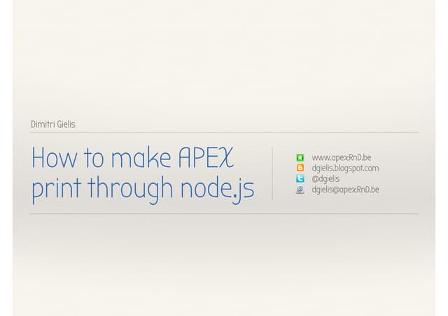 How to make APEX print through Node.js