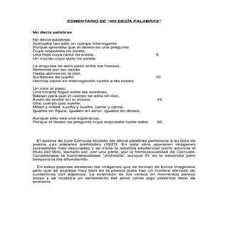 No decía palabras- comentario