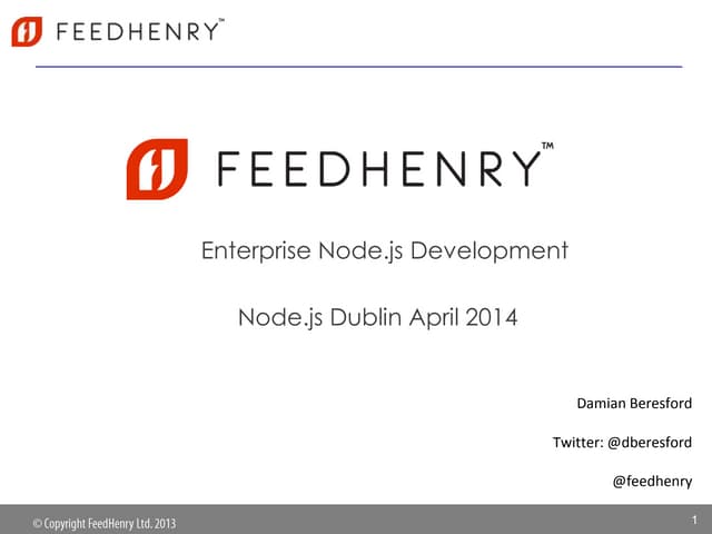 Node.js Dublin Meetup April 2014