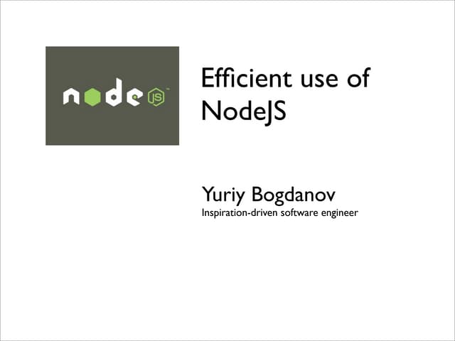 Efficient use of NodeJS