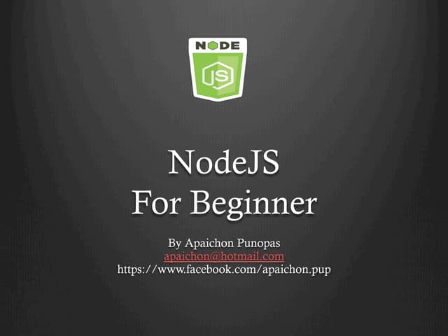 NodeJS for Beginner | PDF | Web Development | Internet