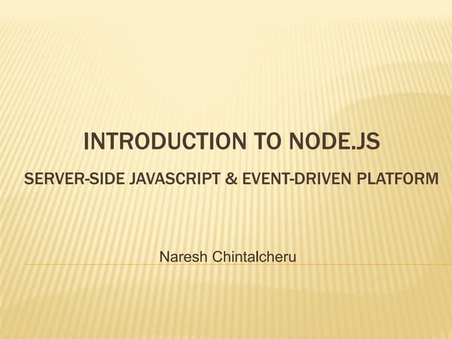 Introduction to Node.js Platform