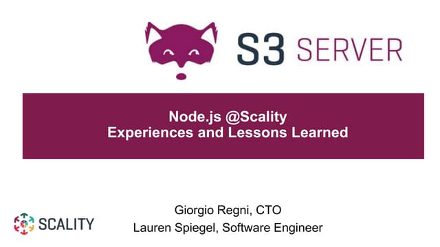 Scality S3 Server: Node js Meetup Presentation
