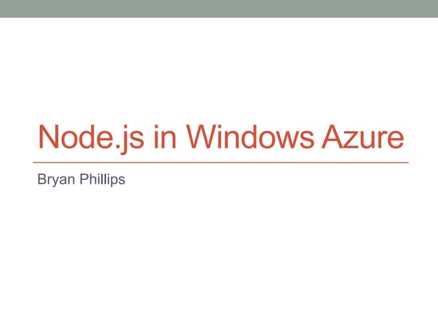 Azure Bootcamp Louisville - Node js presentation