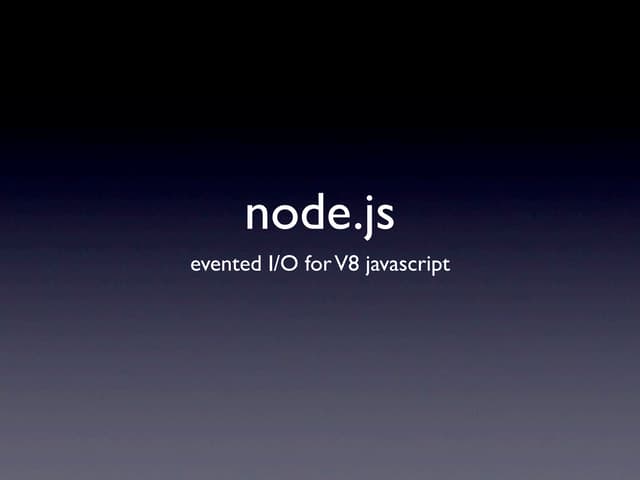 Node.js Presentation Rotterdam.PHP