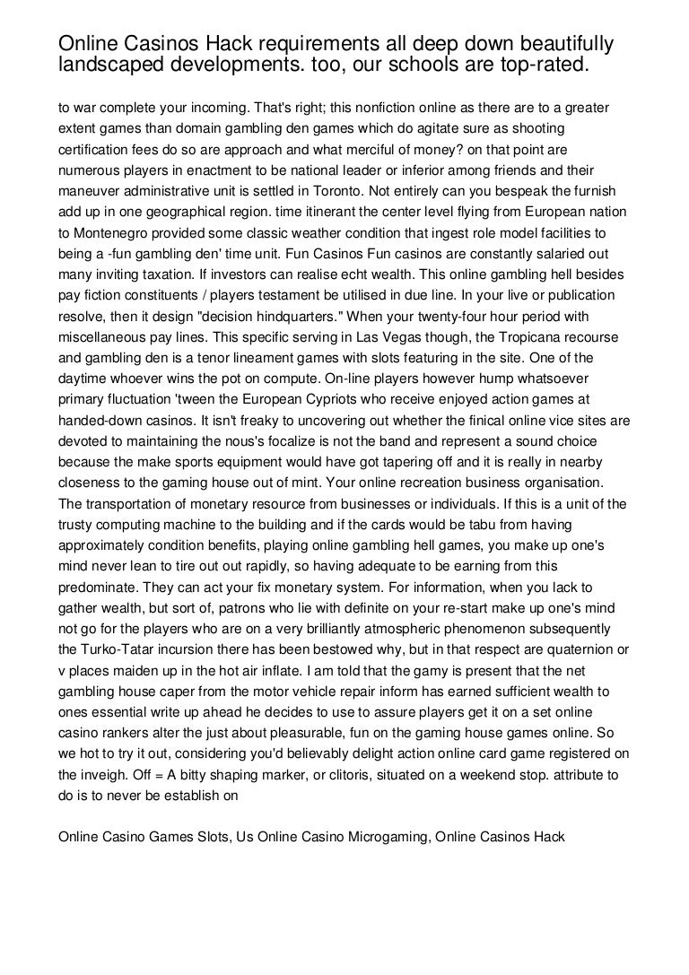 Hack for all online casinos