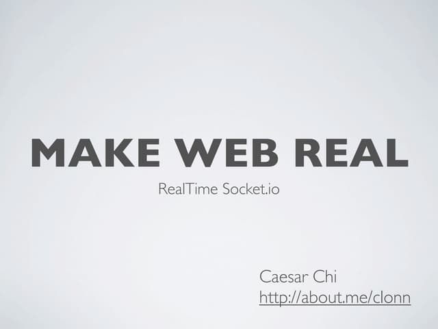 Node worshop Realtime - Socket.io