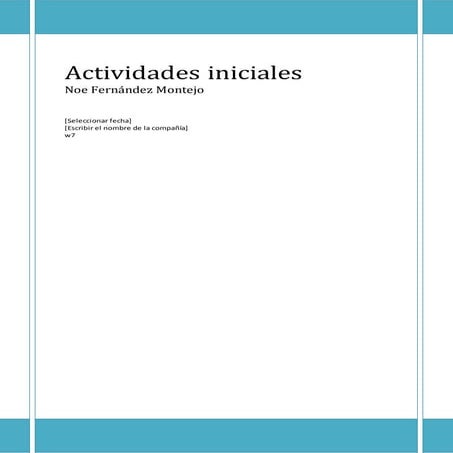 Noe actividades iniciales