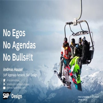 No Egos, No Agendas, No Bullshit