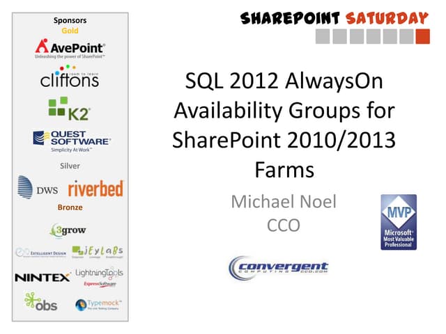 SPSMEL 2012 - SQL 2012 AlwaysOn Availability Groups for SharePoint 2010 / 2013