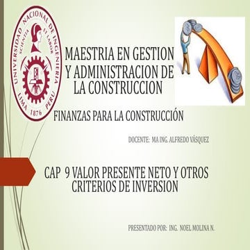 VALOR PRESENTE NETO ING. NOE MOLINA