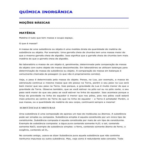 Noções básicas de química inorgânica