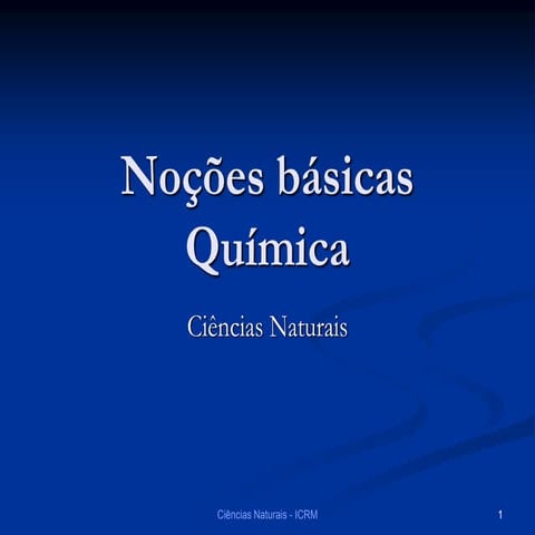 Noções de química prof Ivanise Meyer