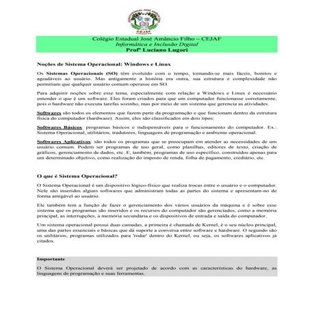 Noções de sistema operacional