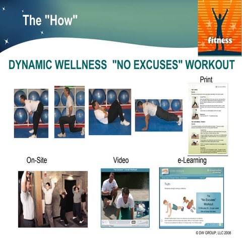 Dynamic Wellness No Excuses workout Pics & instructions