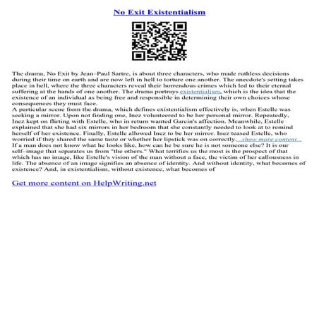 No Exit Existentialism