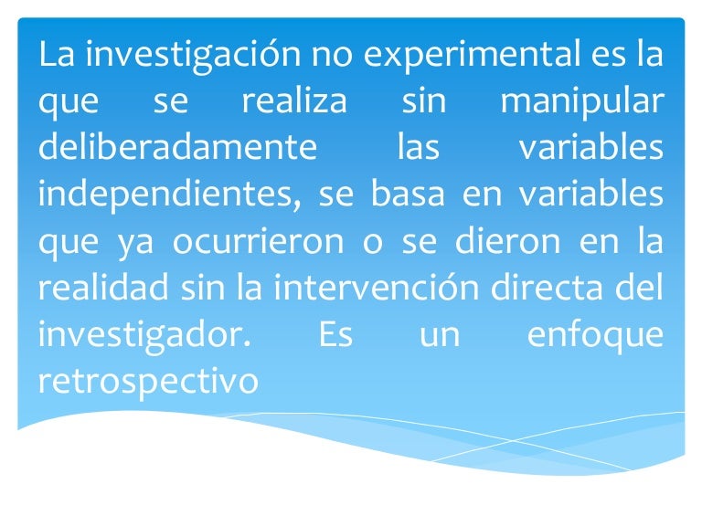 Investigacion No experimental