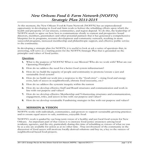 NOFFN Strategic Plan