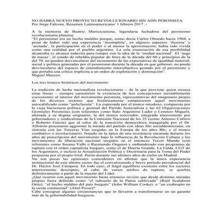 No hay revolucion sin peronismo