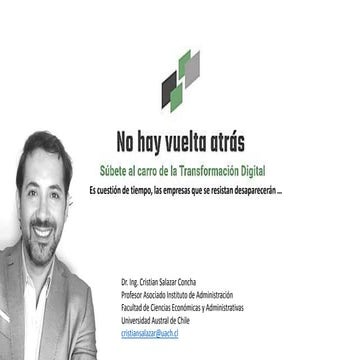 No hay vuelta atrás !!! Súbete al carro de la transformación digital