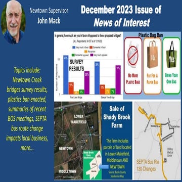 December 2023 Issue of News of Interest to Newtown Area Residents