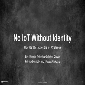No IoT Without Identity 