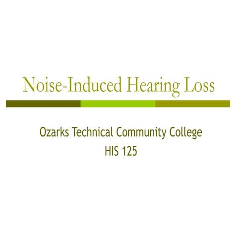 NOISE INDUCED HEARING LOSS (NIHL) | PPTX