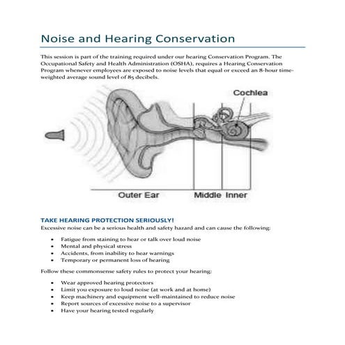 Noise and hearing conservation