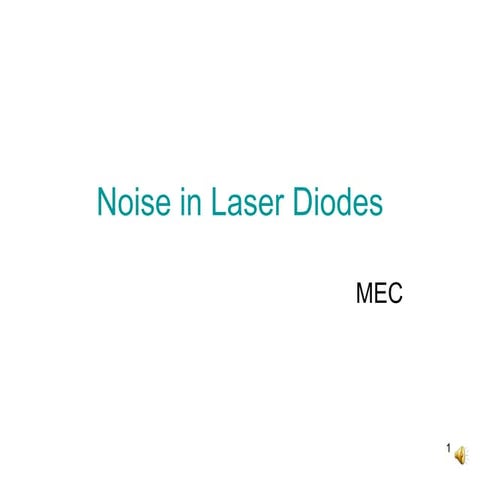 Noise in laser diodes