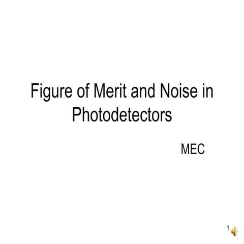 Noise in photodetectors