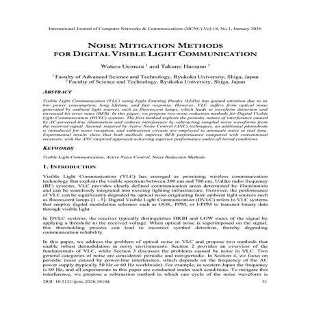 NOISE MITIGATION METHODS FOR DIGITAL VISIBLE LIGHT COMMUNICATION | PDF