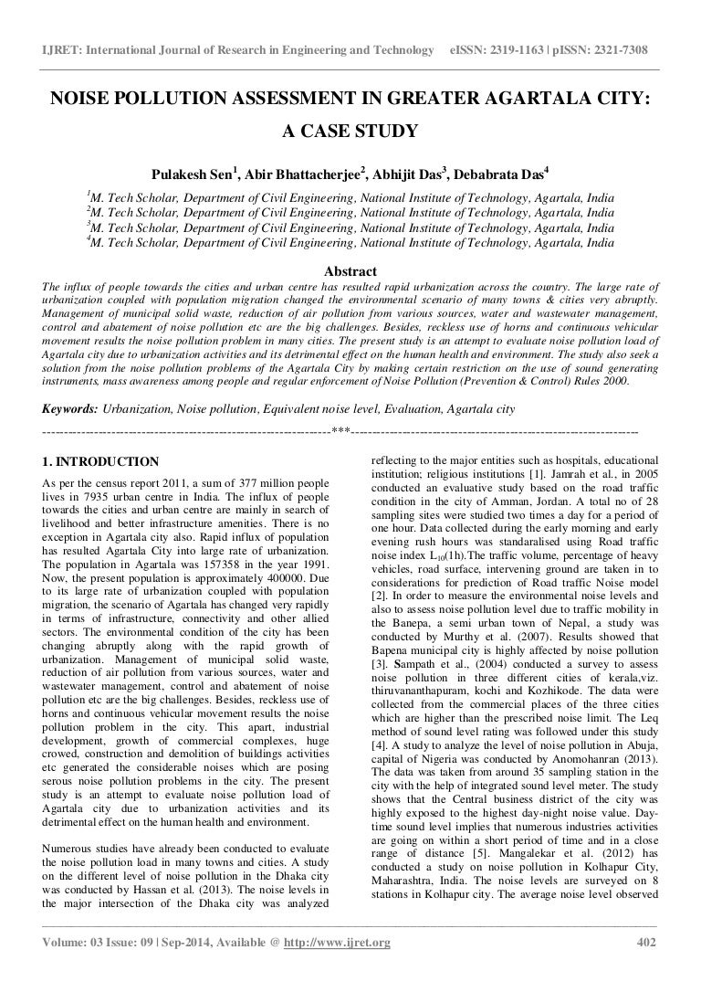 Case study on noise pollution in world picture