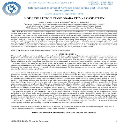 Noise pollution assessment in greater agartala city a case study | PDF