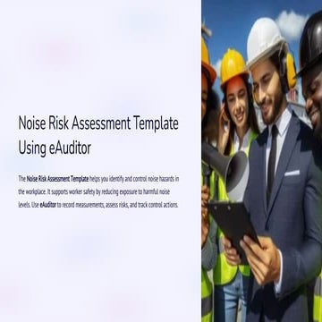 Noise Risk Assessment Template with eAuditor Audits and inspections | PDF