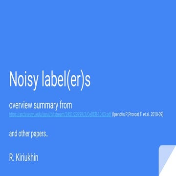 Noisy labels