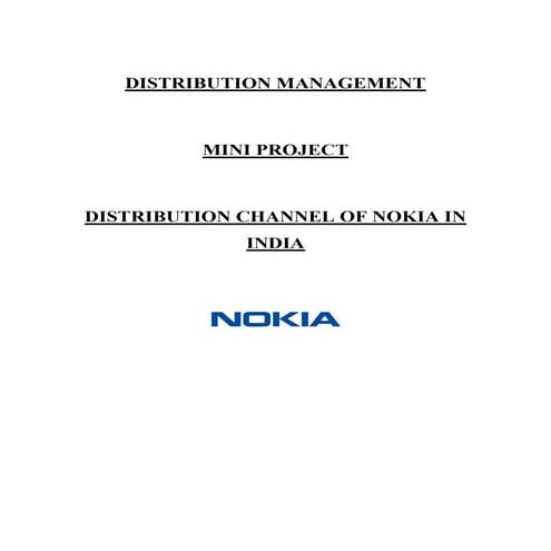 Distribution channel of Nokia in India