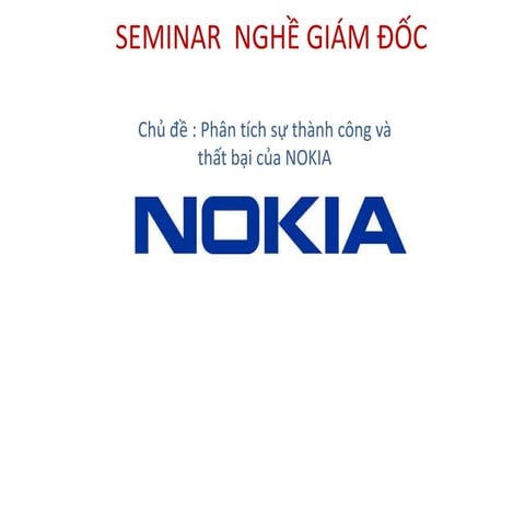 Thành công và Thất Bại của Nokia
