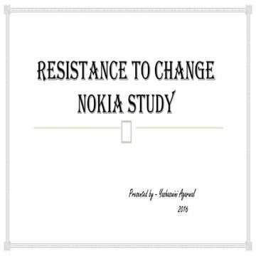 Resistance to Change (Nokia Case Study)