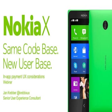 Nokia In-App Payment - UX considerations